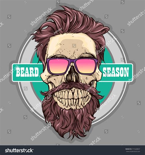 Hipster Skull Sunglasses Vector Illustration Stock Vector Royalty Free