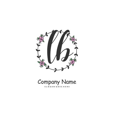 Lb Initial Handwriting And Signature Logo Design With Circle Beautiful