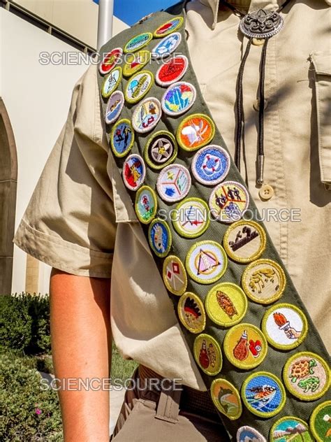 Photograph Boy Scouts Merit Badge Sash Science Source Images