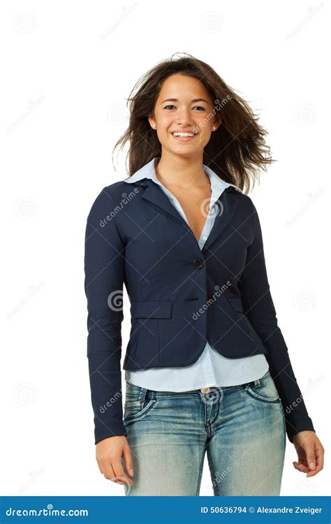 Jeune Femme D Isolement Sur Le Fond Blanc Photo Stock Image Du