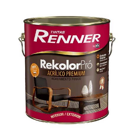 Tinta Acrílica Rekolor Pró Branco Fosco 3 6L Renner