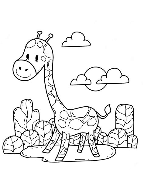 Ein Cartoon Giraffe Ausmalbild Giraffen Malvorlagen Malvorlagen für