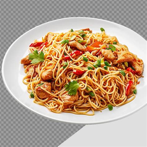 Plate Of Noodles Png Isolated On Transparent Background Premium Ai