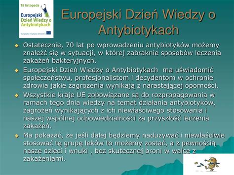 Ppt Listopada Europejskim Dniem Wiedzy O Antybiotykach Powerpoint