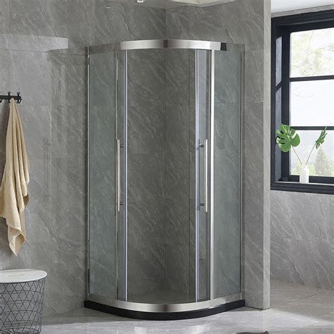 Semi Frameless Tempered Glass Shower Enclosure Double Handles Shower