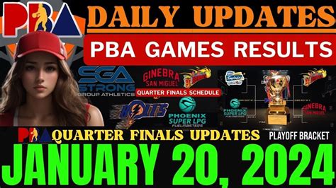 PBA Quarterfinals Today As Of January 20 2024 Playoff Bracket Pba