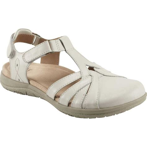 Earth Origins Womens Earth Origins Sierra Slingback Closed Toe Sandal Sand White Eco Calf