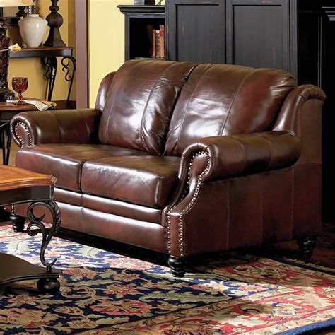 Coaster Princeton Leather Recliner With Nailhead Trim In Burgundy