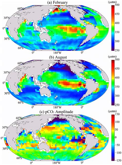 Climatological Surface Water PCO 2 S E A Fields For A February And