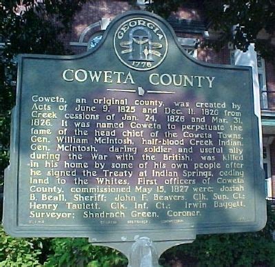 Coweta County Historical Marker