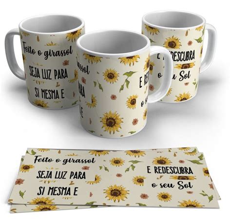 Caneca De Porcelana Girassol Canecas Canecas Personalizadas Fechos