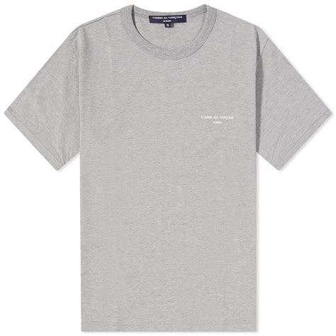 Comme Des Garçons Homme Chest Logo T Shirt Top Grey End Us