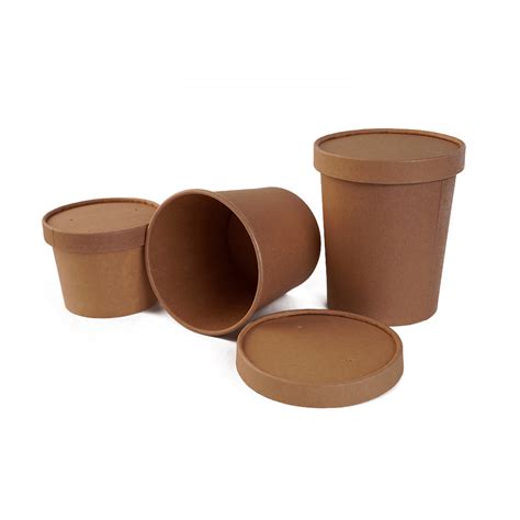 Cup Biodegradable Container Brown Takeaway 32oz Kraft Disposable Hot