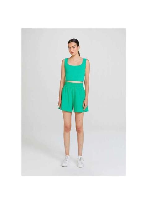 Hering Shorts Feminino Comfort Cintura Alta Verde Shorts Femininos