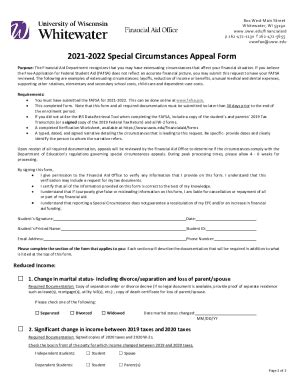 Fillable Online Special Circumstances Appeal Form Fax Email