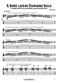 G Super Locrian Diminished Scale Ways To Play By Danny Crocome Music