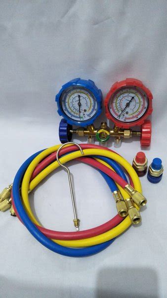 Jual PAKET ISI FREON MOBIL DOUBLE MANIFOLD LENGKAP TANPA FREON DAN KRAN