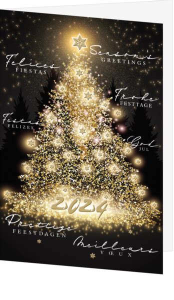 Kerstkaart Flonkerende Kerstboom Christmascard Be