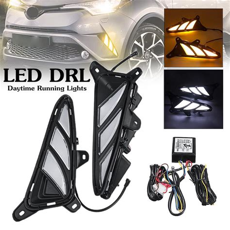 Buy White Yellow LED DRL Daytime Running Light Fog Lights For Toyota C