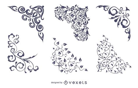 Vector Floral Corners Vector Download