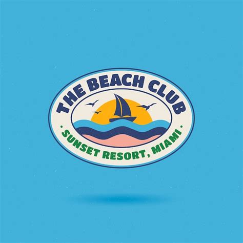 Dise O De Logotipo De Club De Playa De Dise O Plano Vector Gratis