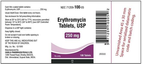 Erythromycin Tablets - FDA prescribing information, side effects and uses