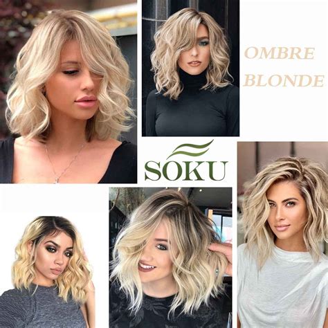 X TRESS Ombre Blonde Lace Front Bob Wigs For Women 12 Natural Wave