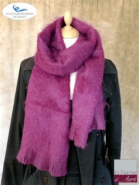 Echarpe Mohair Et Soie Prune Grand Modele Echarpe Laine