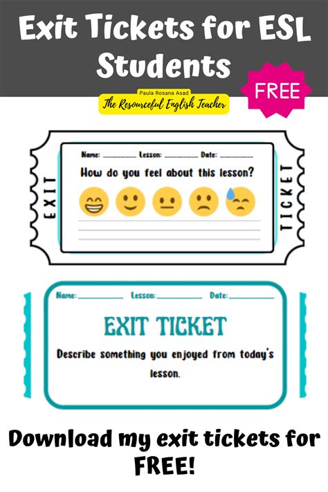 Exit Tickets For Esl Students En 2024 Metodos De Aprendizaje