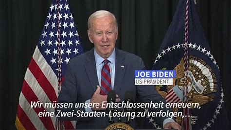 Nahost Biden Wirbt F R Zwei Staaten L Sung Video Dailymotion