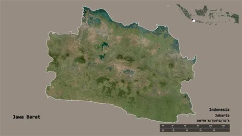 Shape Of Jawa Barat Province Of Indonesia With Its Capital Isolated