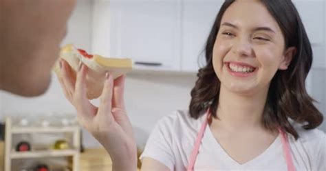 Asian Young New Marriage Couple Spend Time Together With Happiness In Kitchen At Home Food