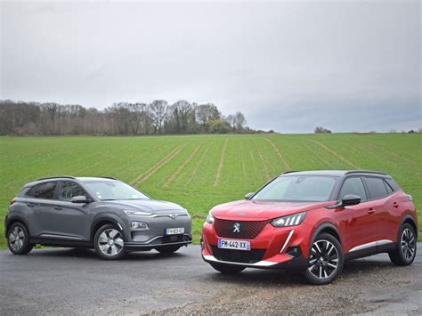 En Images Peugeot E Et Hyundai Kona Electric Challenges