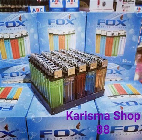 Korek Gas Roda Warna Polos Serupa TOKAI Merk Fox Isi 50 Neolite Korek