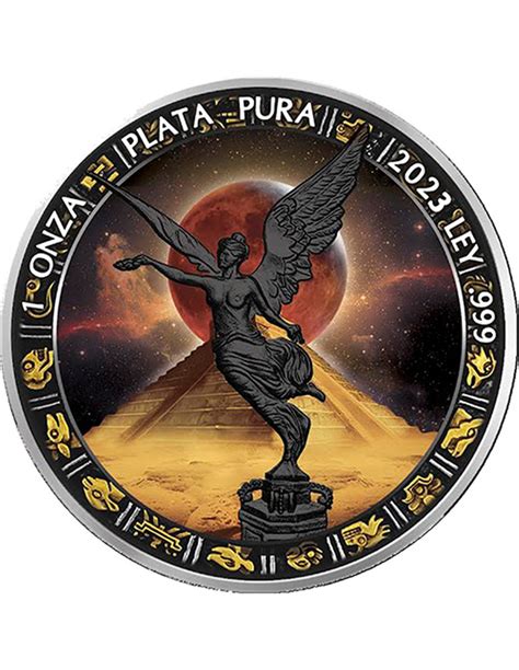 Aztec Eclipse Libertad 1 Oz Silver Coin 1 Oz Mexico 2023