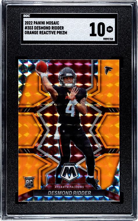 Desmond Ridder Panini Mosaic Orange Reactive Prizm Sgc Gem Mint