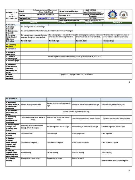 Iii Q3 Week 1 Dll Pdf Learning Cognitive Science