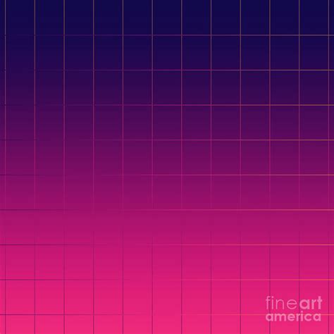 Synthwave Pantone Gradient Grid Lines Digital Art By Edmproject