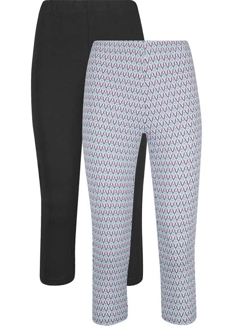 Bpc Bonprix Collection Damen Stretch Capri Leggings Er Pack In Gr N