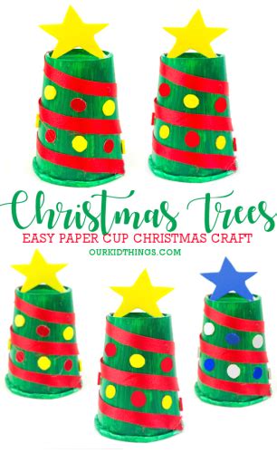 Paper Cup Christmas Tree Craft - Our Kid Things