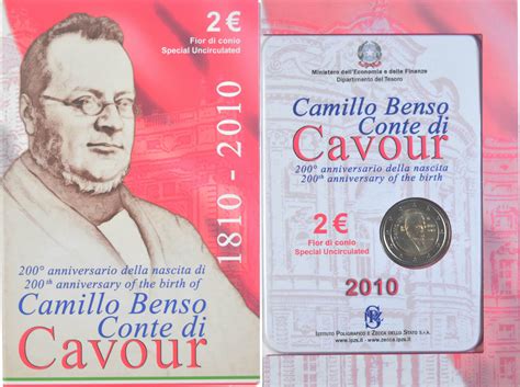 Italy Euro Rome Camillo Benso Comte Di Cavour Rome Special Unc