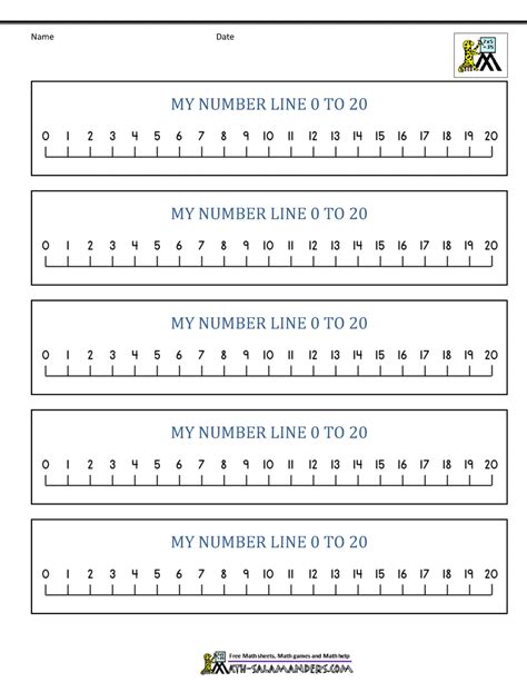 Printable Number Line 1 Through 20