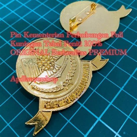 Jual Pin Kementerian Perhubungan Kemenhub Besar Full Kuningan Tebal