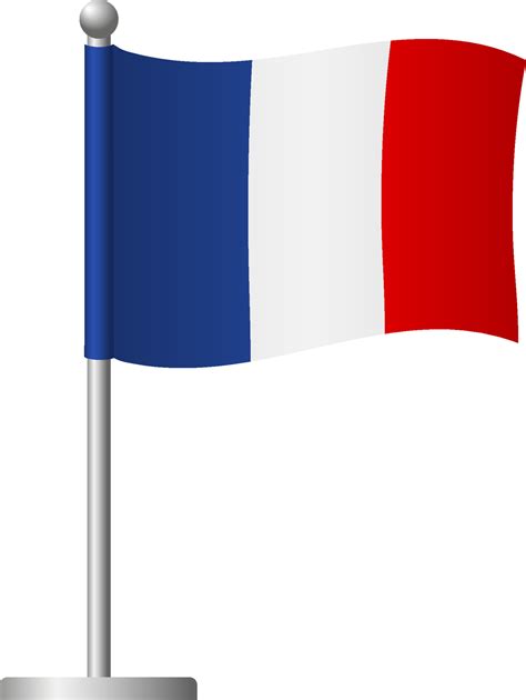 France Flag On Pole Icon Vector Art At Vecteezy