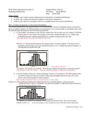 Rec Chp Sampling Distributions V A Docx Stat