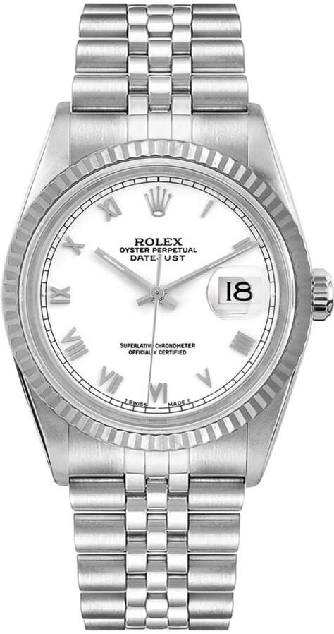 Rolex Datejust White Roman Numeral Dial Unisex Watch