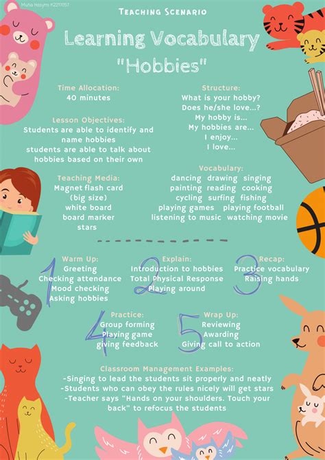 Teaching Vocabulary Hobbies Lesson Plans Ell S Class