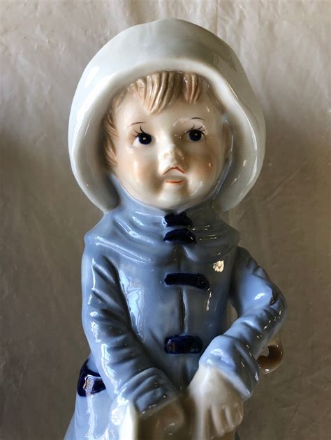 Vintage KPM Porcelain Figurines Girl/Boy with Raincoat and | Etsy