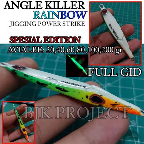 Jual METAL JIG ANGLE KILLER 100g FULL GID CORAK SAYAP RAINBOW Shopee