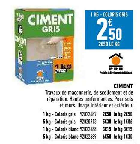 Promo Ciment Chez Brico Cash ICatalogue Fr